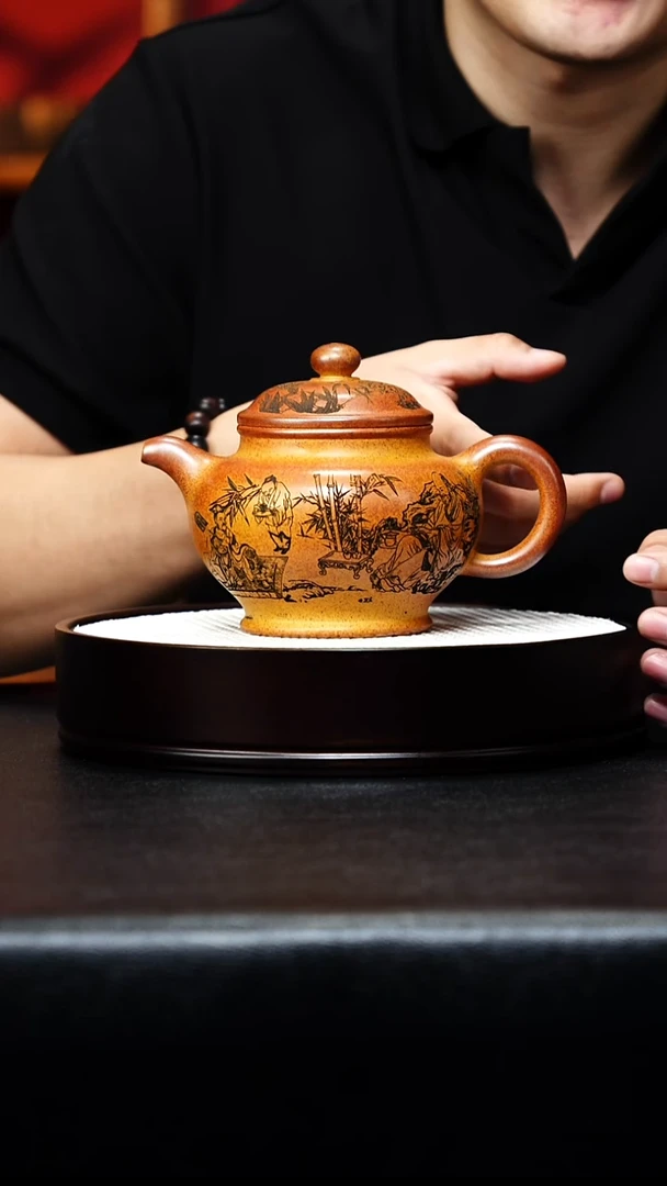茶壶紫砂宜兴紫砂 掇只 黄金段 李雨瑶h330