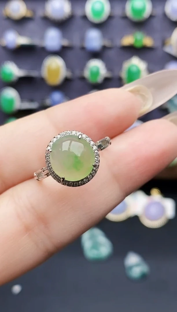 银S925镶嵌戒指翡翠1120