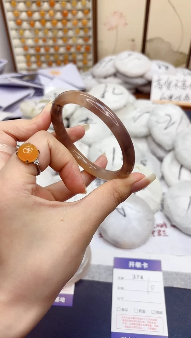 石英质玉手镯未镶嵌374-紫罗兰-圈口57