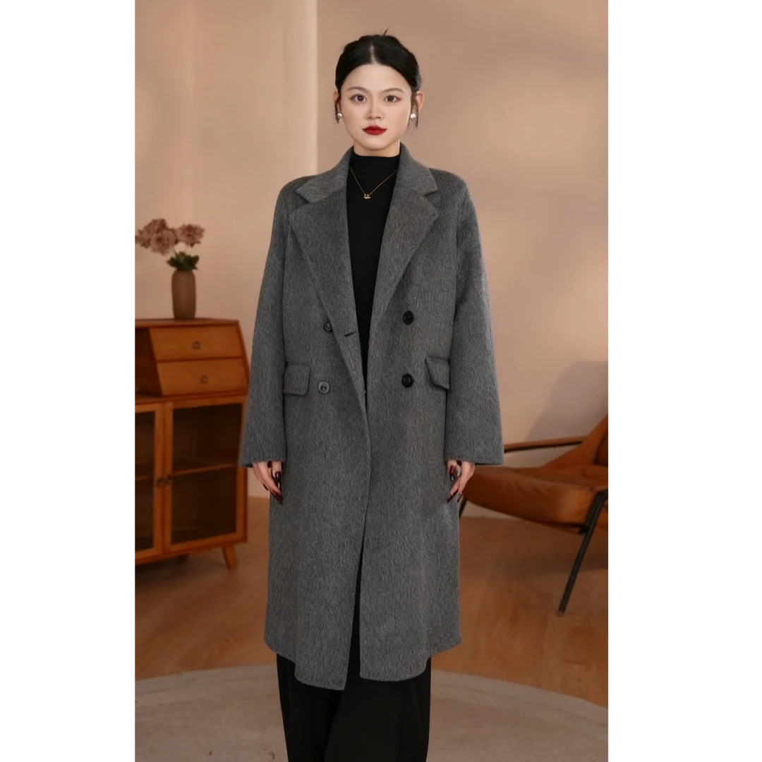 【彭彭专属】曼贝大师系列100%澳毛双面呢大衣新款8384054/8284017