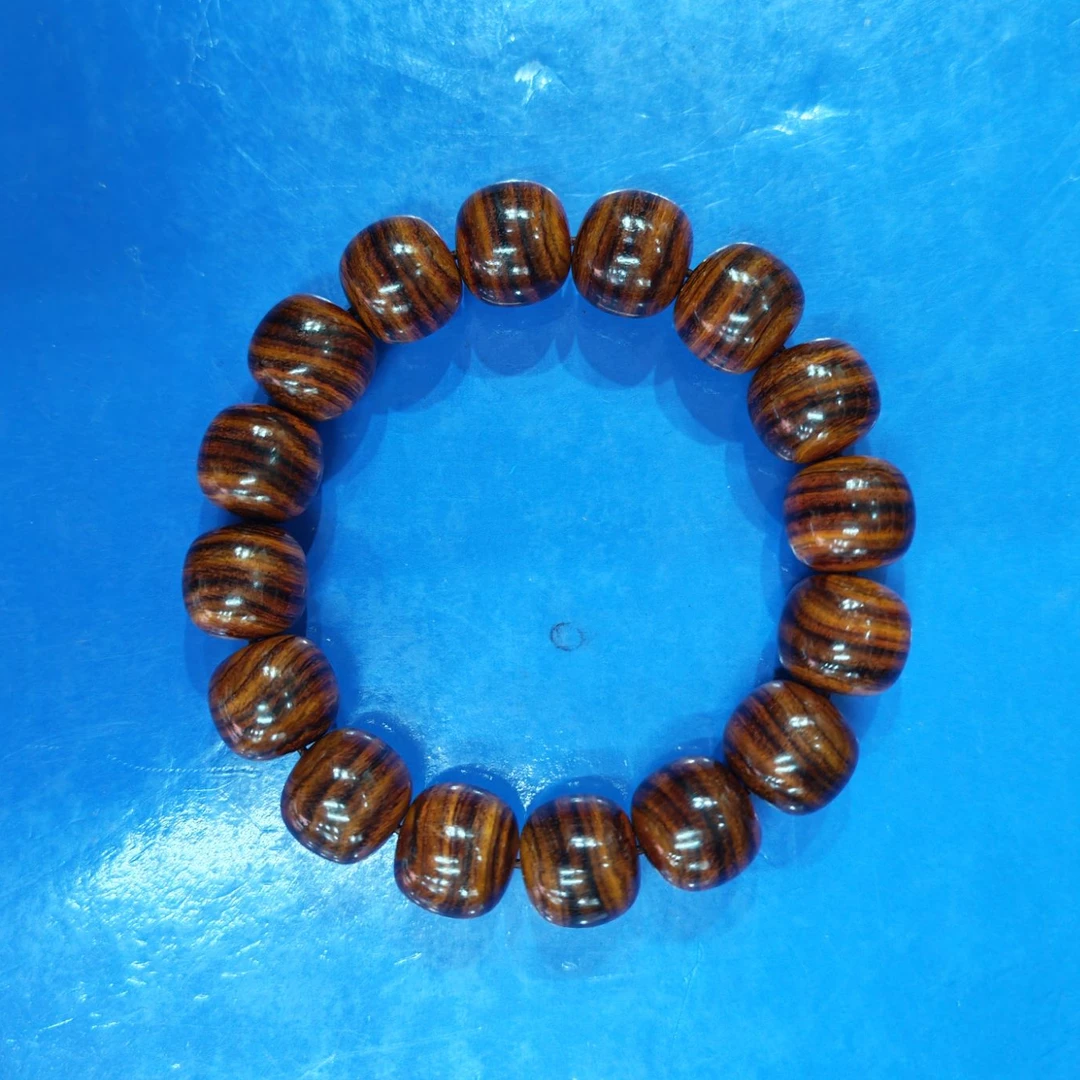 1314虎皮纹海南黄花梨手串【海南古玩城20年老店】