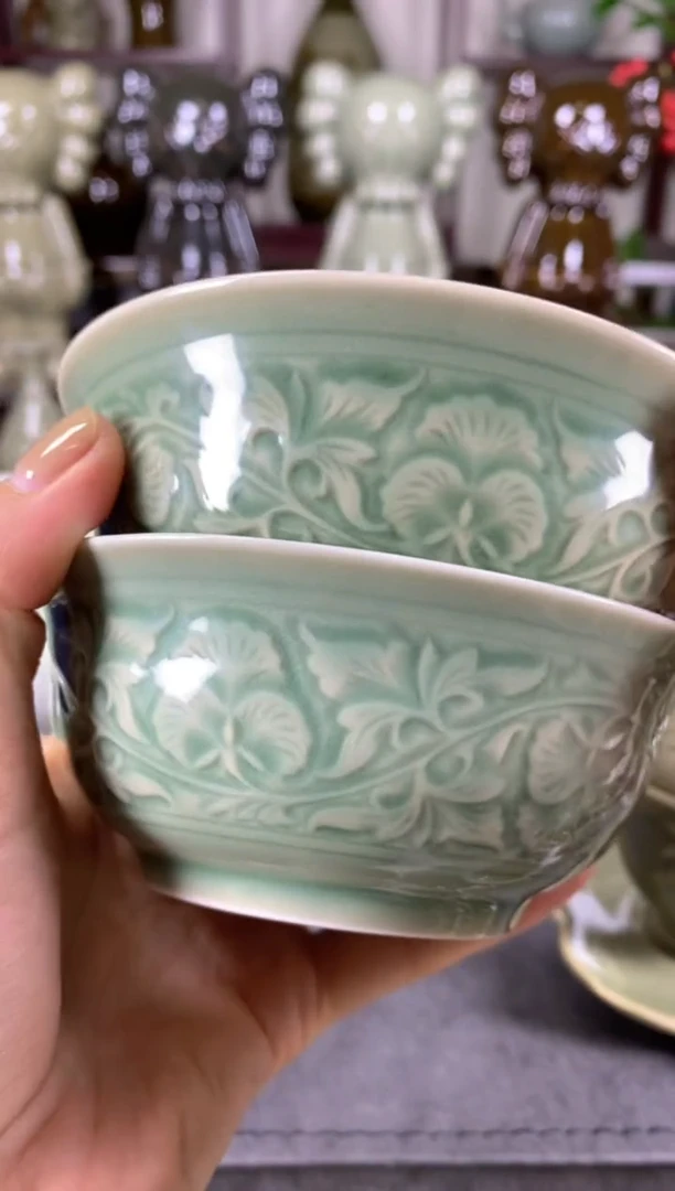 二级瑕疵 4.5英寸宫廷牡丹碗【2只】