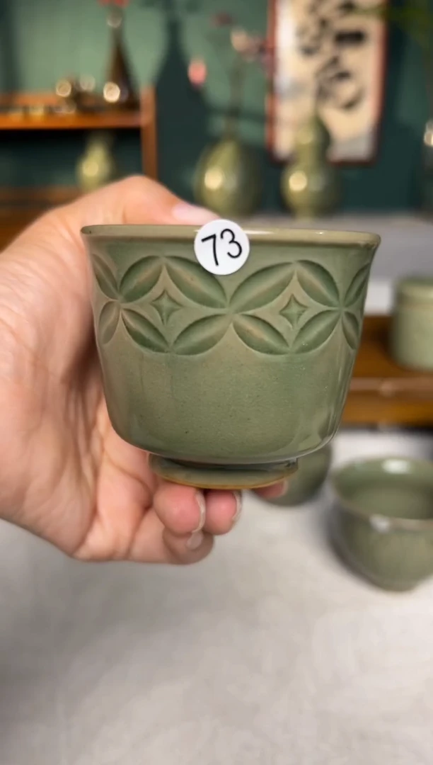 其他纯手工套钱纹直口主人杯特价福利73号