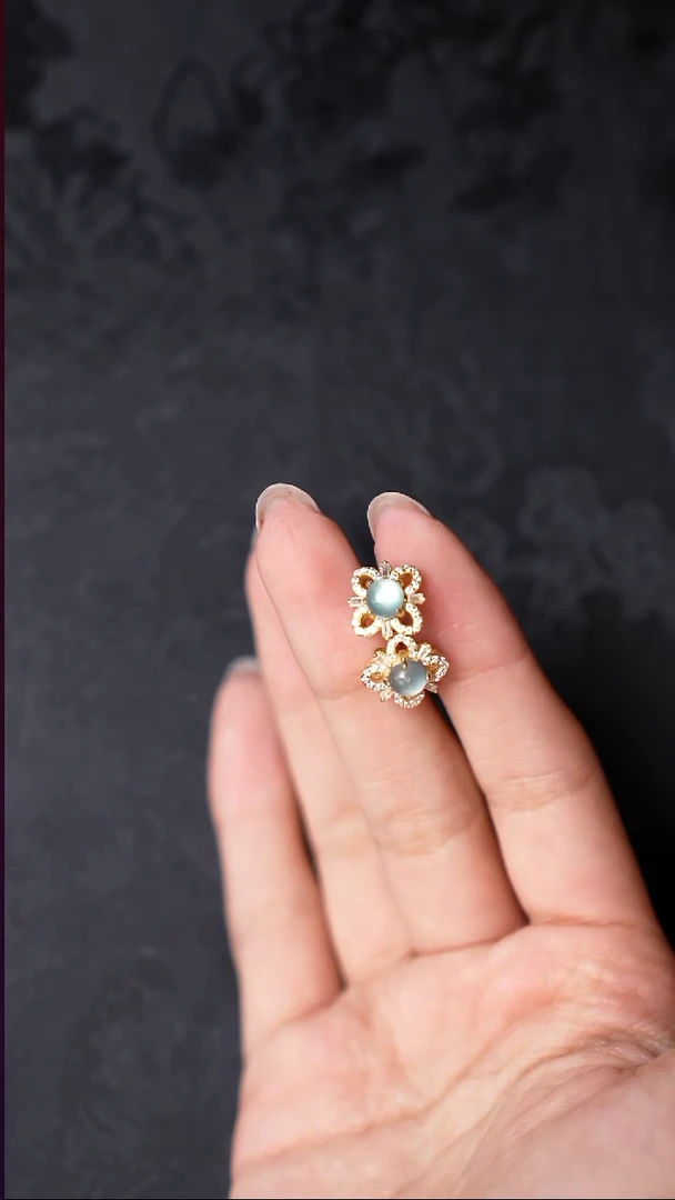 银S925镶嵌翡翠耳饰工厂抛货 假1罚3 多样性发其1