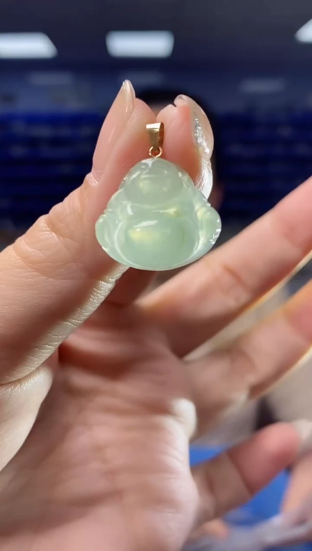【闪购商品】翡翠吊坠(不含链)18K金镶嵌G00470