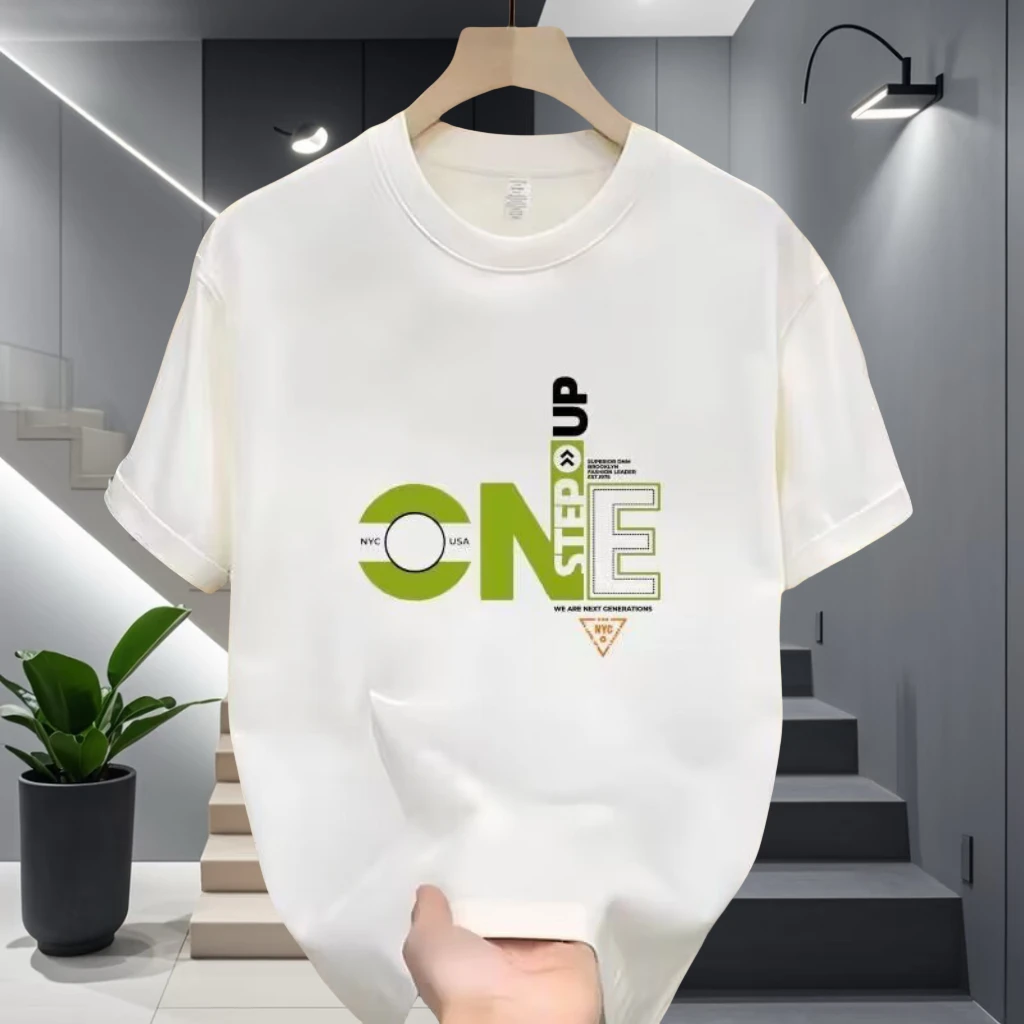 2025新款短袖T恤潮流圆领设计感百搭夏季纯棉时尚百搭休闲上衣