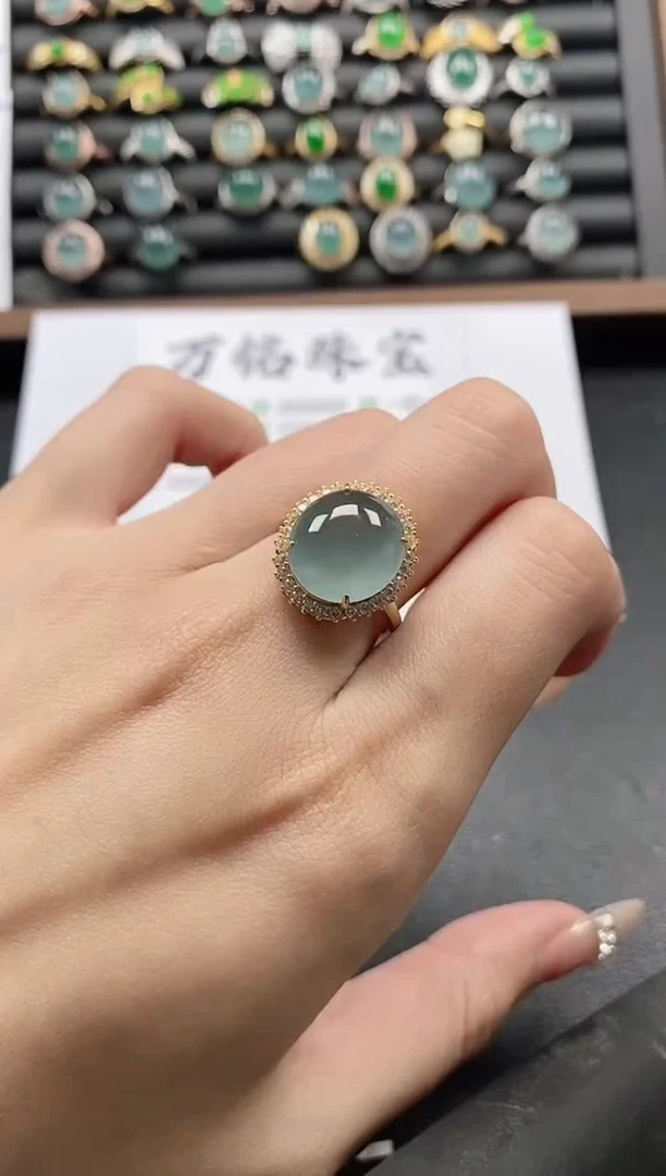 银S925镶嵌戒指翡翠51511