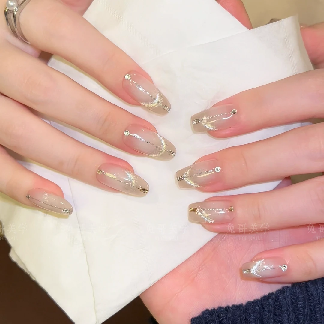 银翼-TugeNail高定虾线猫眼美甲显白微笑猫眼手工穿戴甲