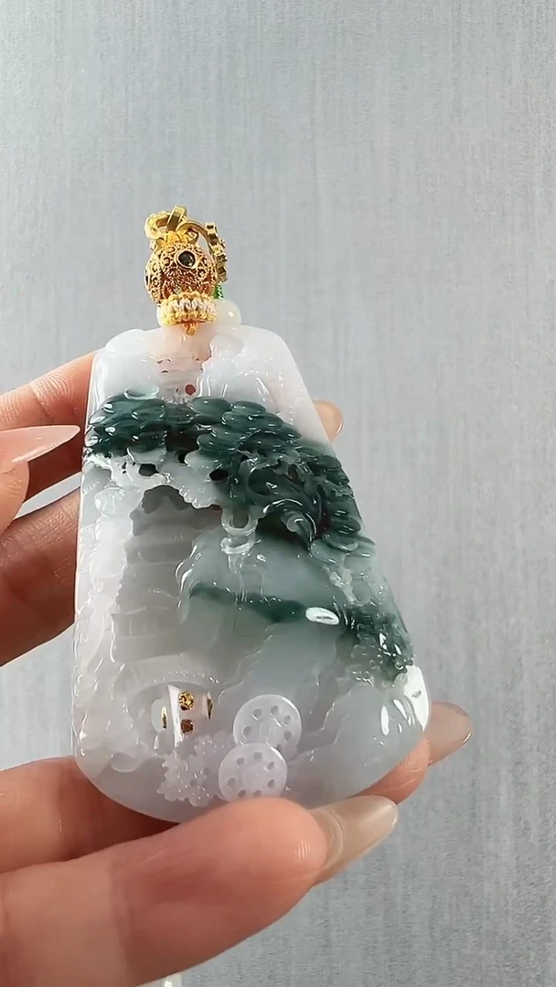 颈饰未镶嵌翡翠山水