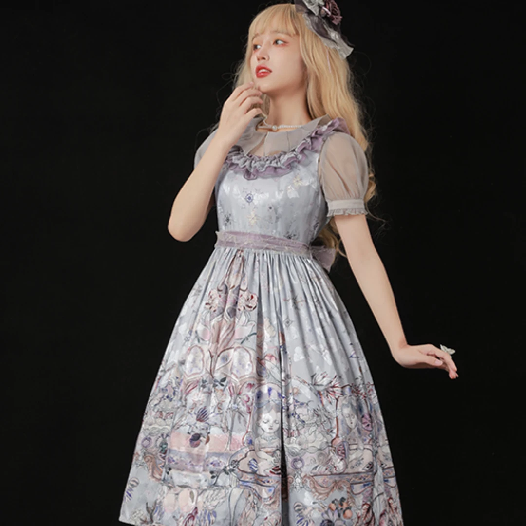 【默认微瑕no退no换】爱丽丝茶会2.0-简单JSK紫色蓬蓬公主裙连衣裙