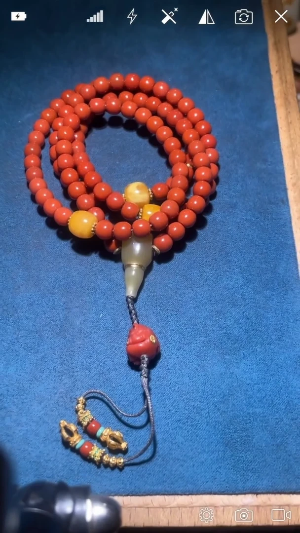 未镶嵌CC南红玛瑙老型珠珠链卡6+