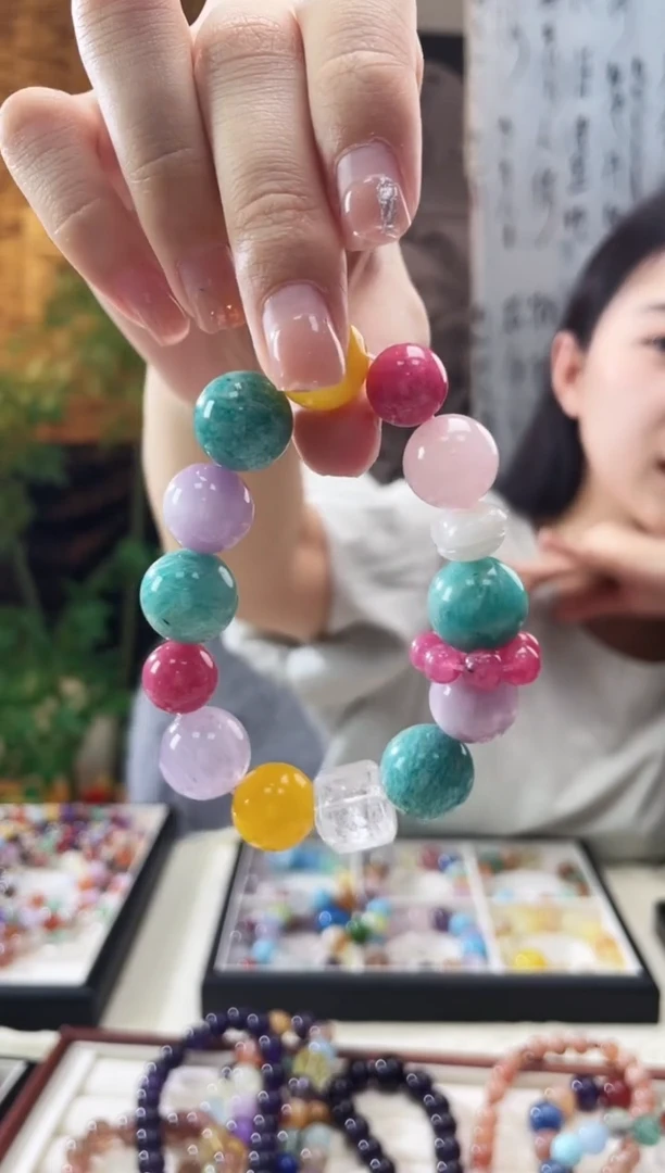 未镶嵌手链水晶白水方糖天河石白玉手串