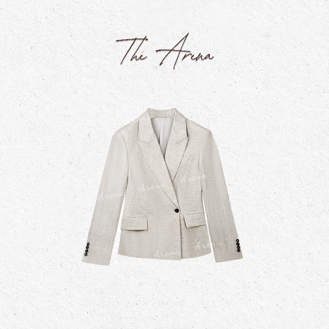 THE ARENA"梦中情服"雨露麻银丝并线星光碎闪真丝内衬西装XY-7360