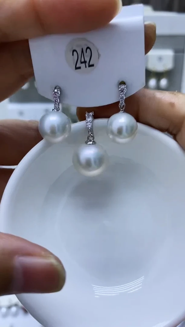 银S925镶嵌淡水珍珠耳饰242套