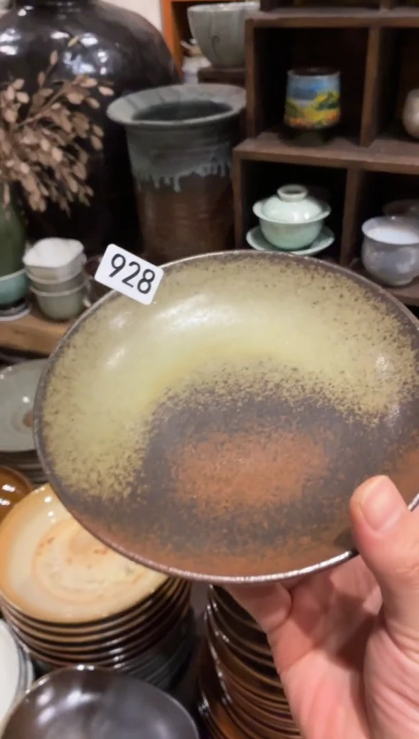 瓷片招*猫928 青灰新款盘1个