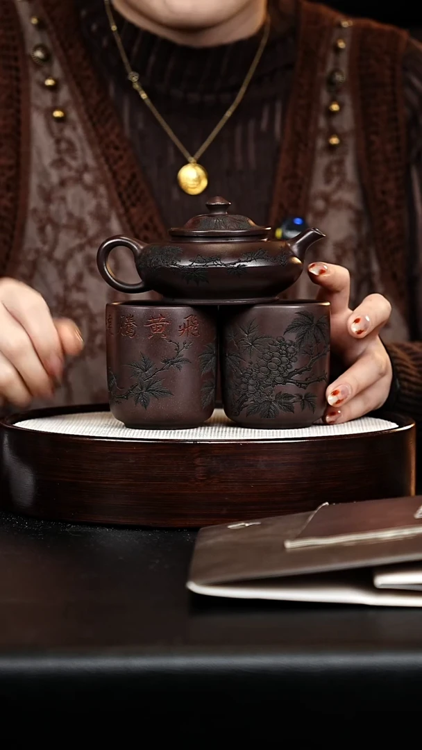 茶壶紫砂笠帽壶