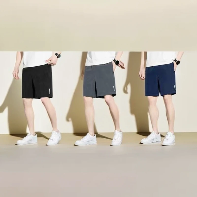 夏季四面弹薄款五分裤百搭短裤男士直筒中裤宽松大码休闲运动裤休