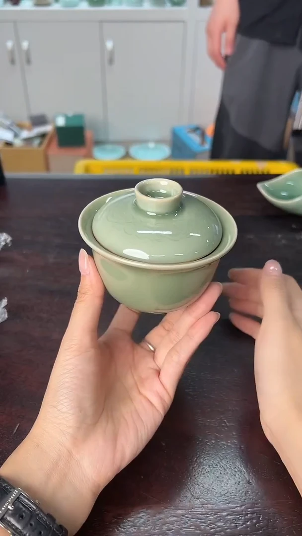 龙泉云间青瓷小米茶器