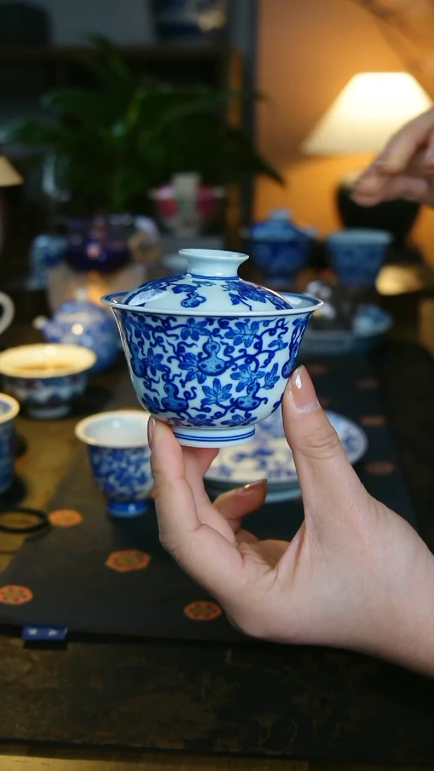 葫芦元宝盖碗