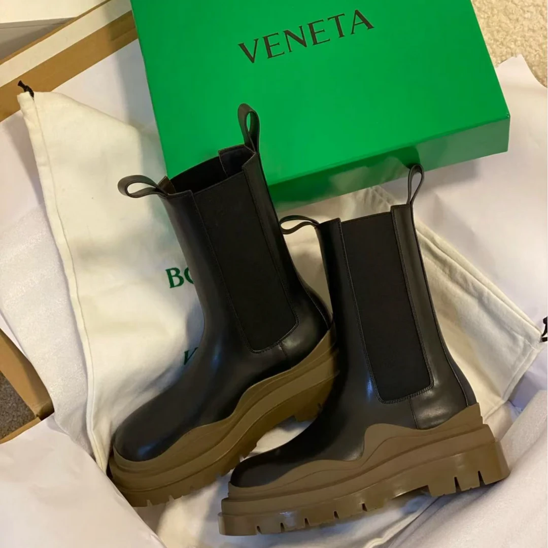 95新 BOTTEGA VENETA/葆蝶家 坤球奢选 bv切尔西靴子40码