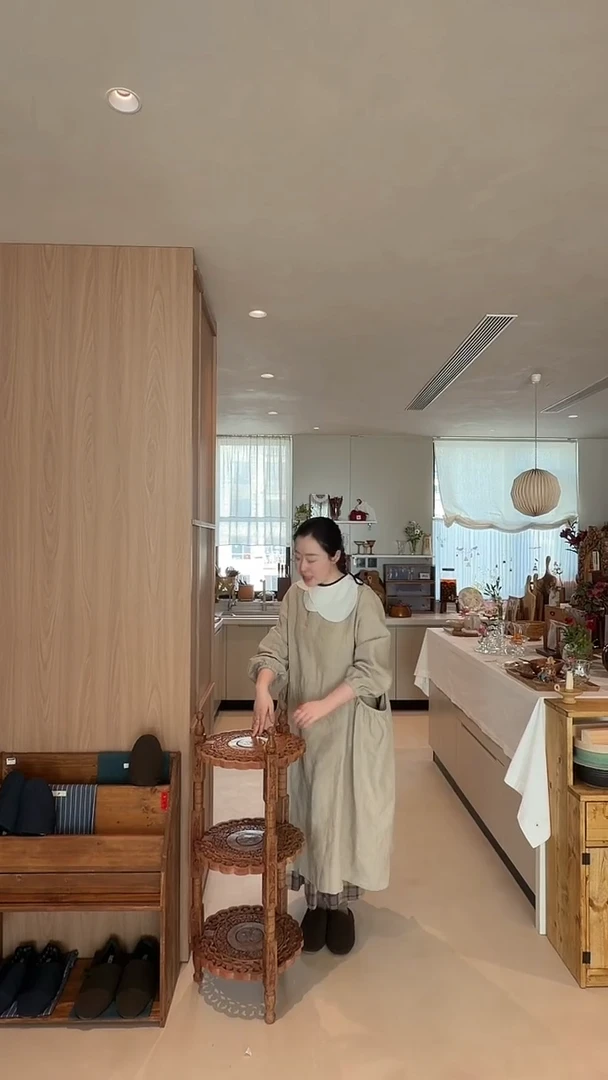 茶道摆件0000日本木雕花台6003