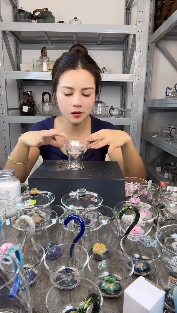 水晶玻璃无盖款禾器  观山茶漏