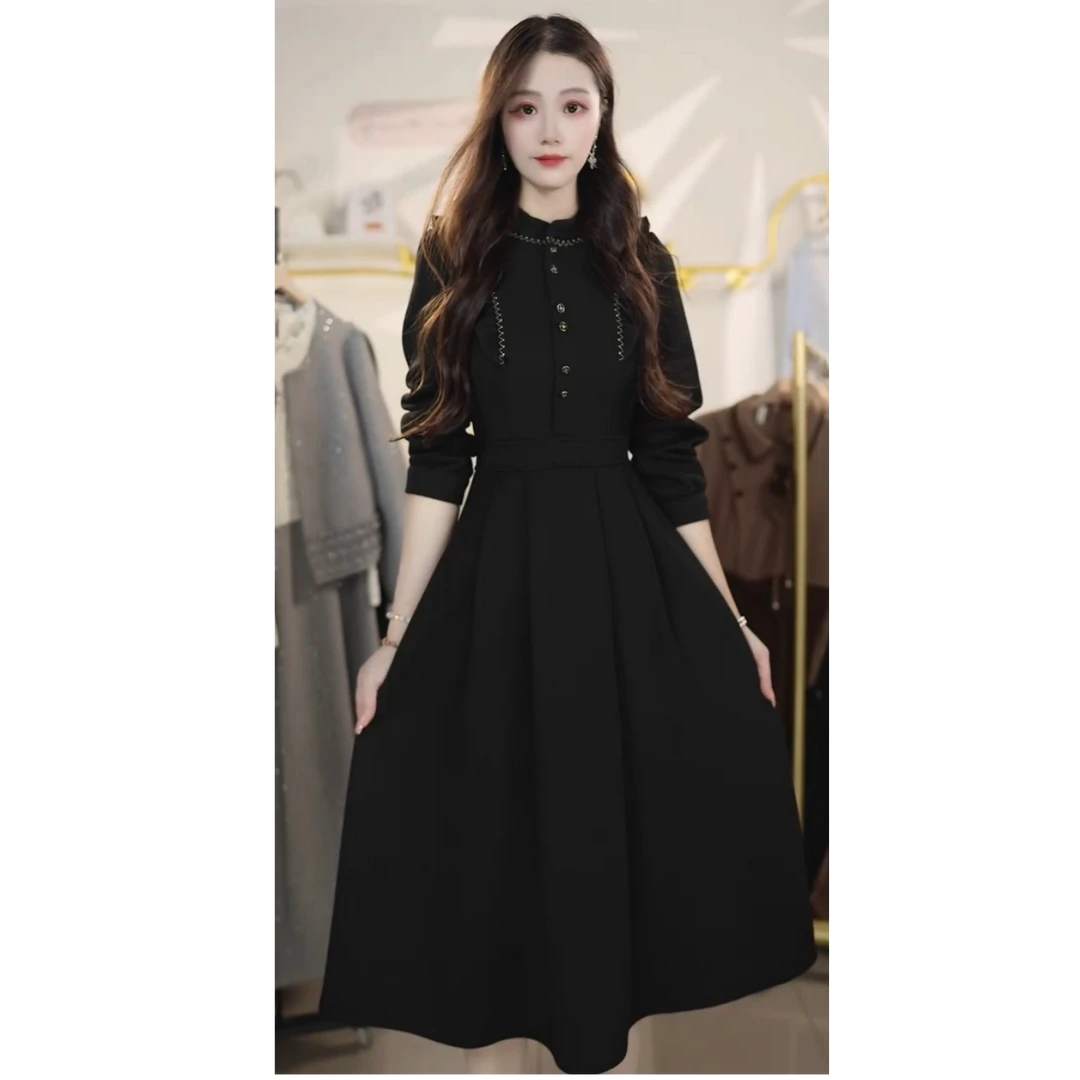 高档连衣裙2025秋季百搭时尚气质优雅礼服裙女装裙子Y659301