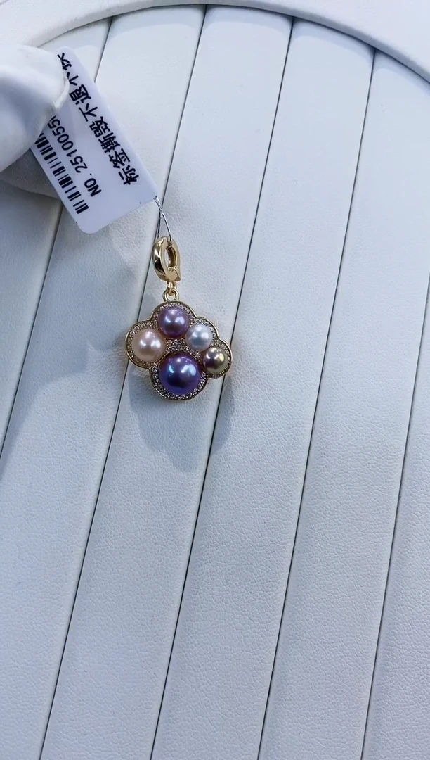 吊坠(赠链)银S925镶嵌淡水珍珠Y淡水吊坠