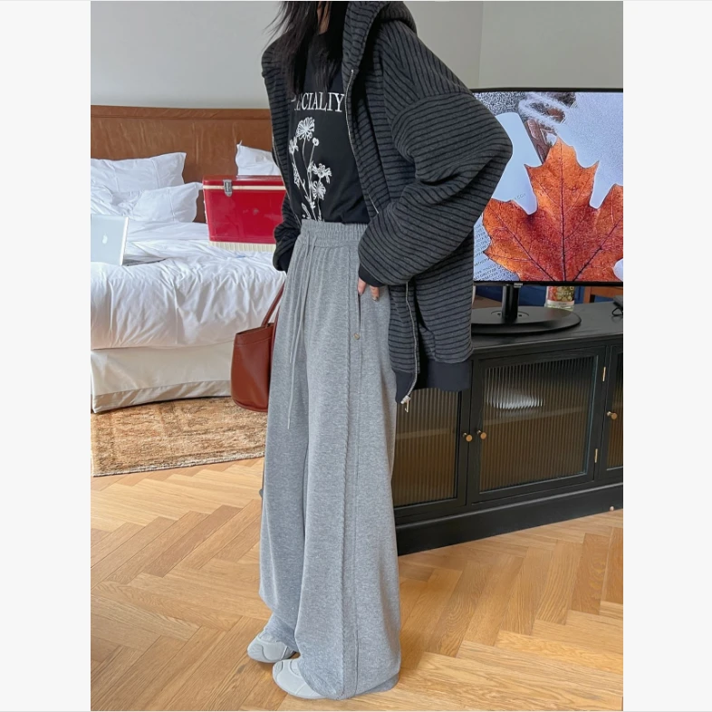 《香香严选》新款女加绒高腰显瘦百搭宽松休闲裤K2255