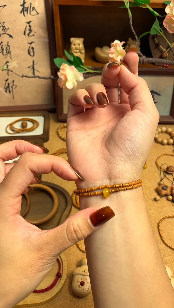 桃核竹节双圈跑环  一物一拍