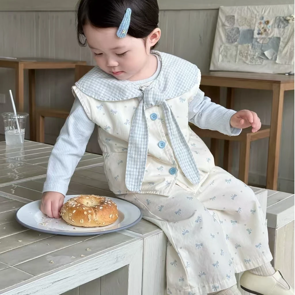 2025秋季新款女童甜美套装儿童打底衫纯棉小香风三件套欧若风童装