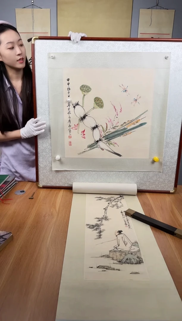 卡纸康大师莲藕蜻蜓图
