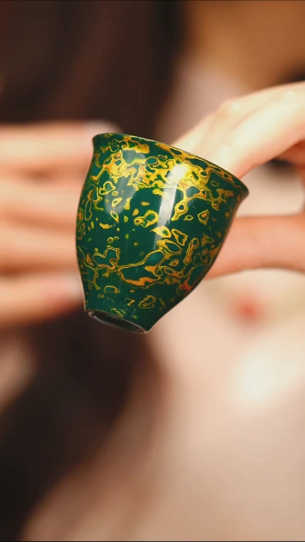 @绿金犀皮客杯@非遗大漆