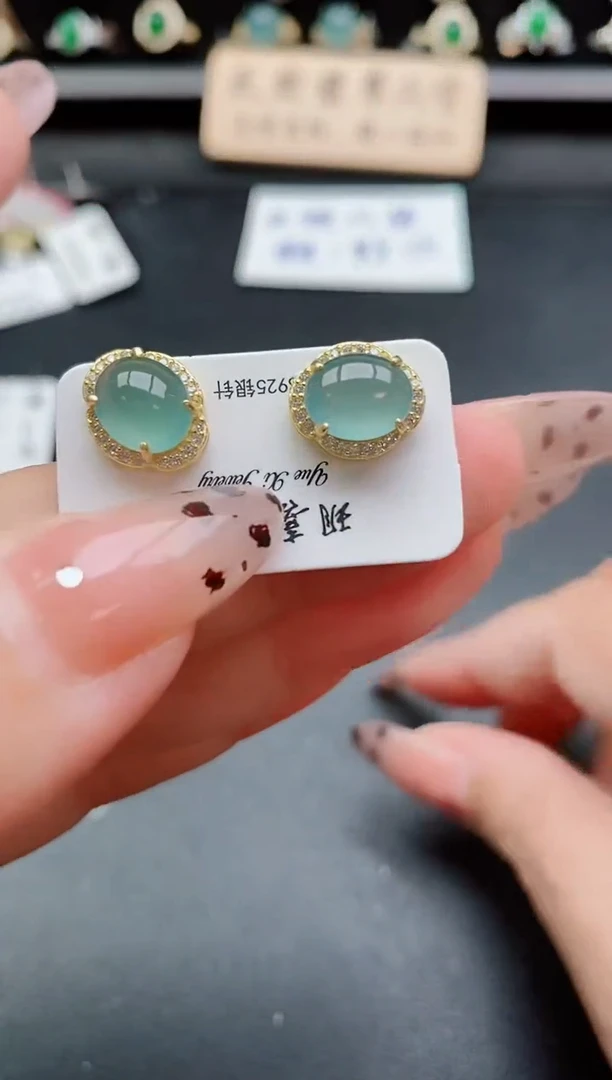 银S925镶嵌戒指翡翠1