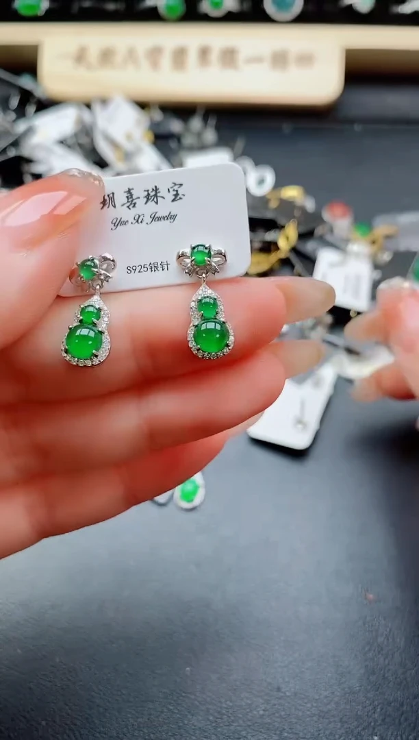 银S925镶嵌戒指翡翠1