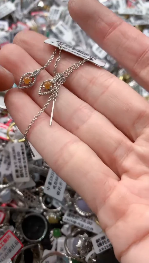 银S925镶嵌戒指翡翠999-----8