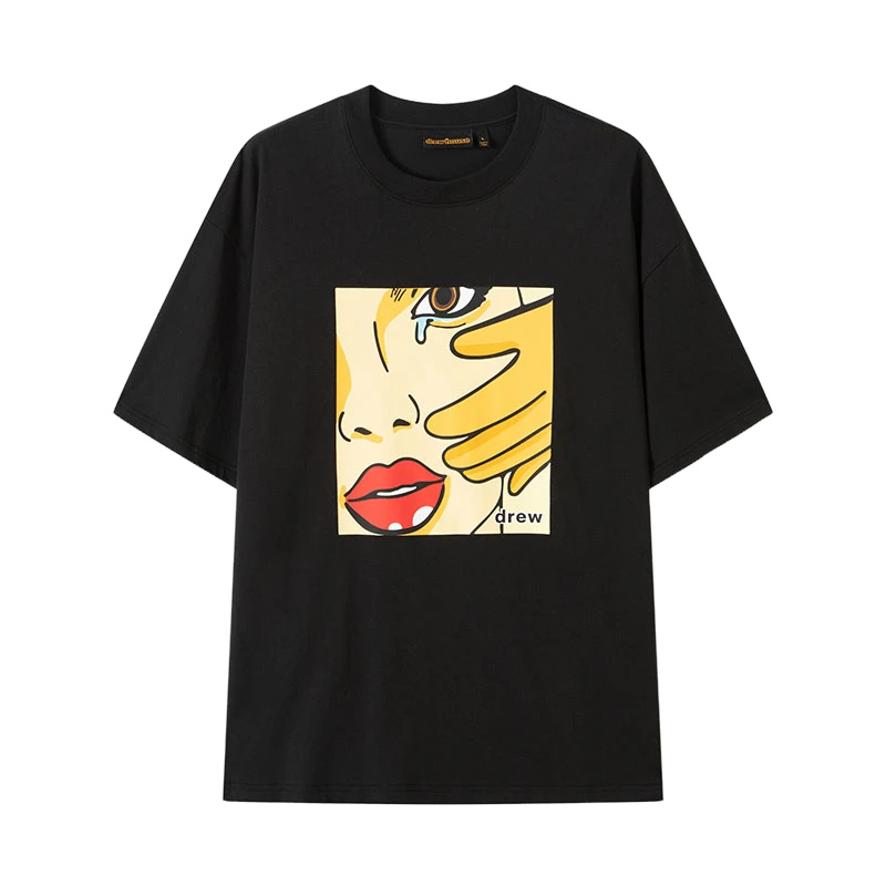 drew house no tears 宽松短袖圆领T恤 黑色 DH-HJ2511-BK