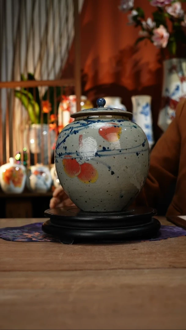 当代景德镇设计师釉下手绘陶瓷花瓶