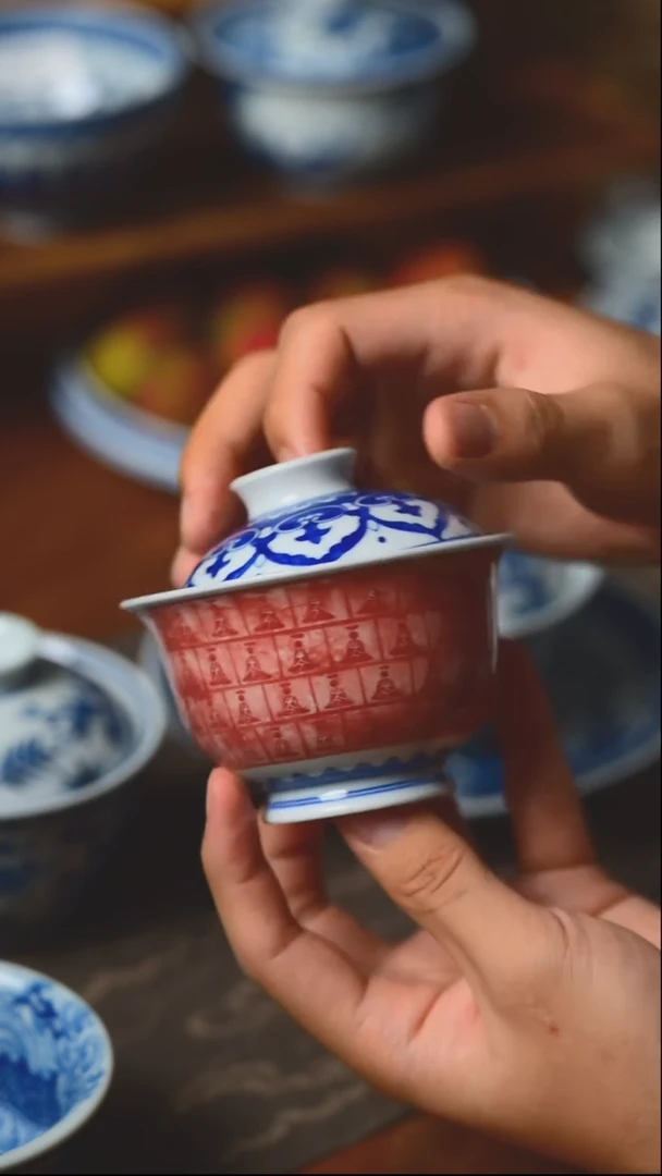 杯子拓片千佛盖碗