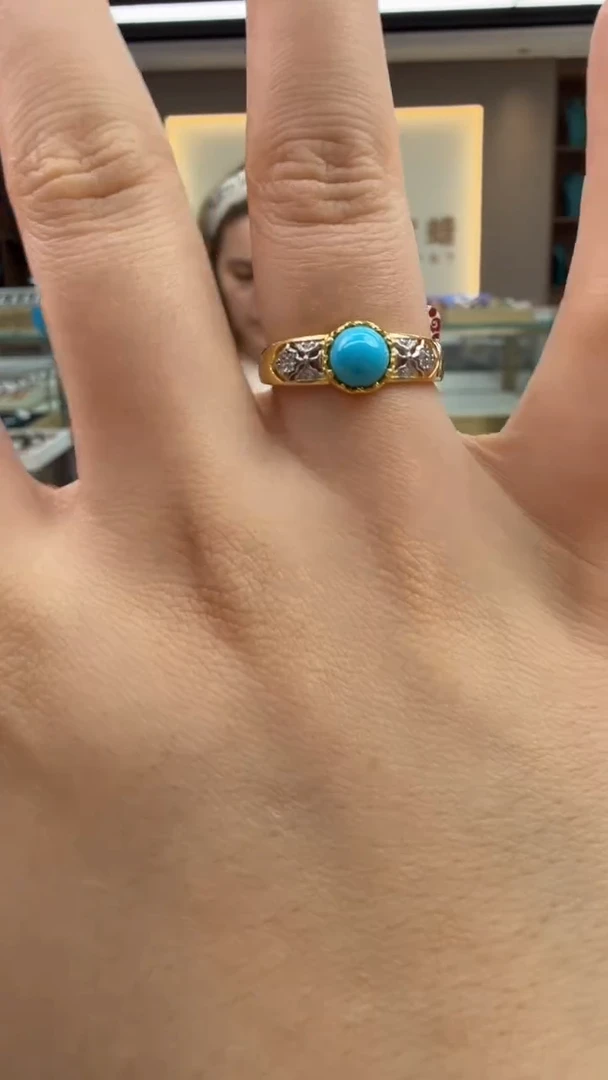 未镶嵌绿松石戒指237秒拍号 假一罚三