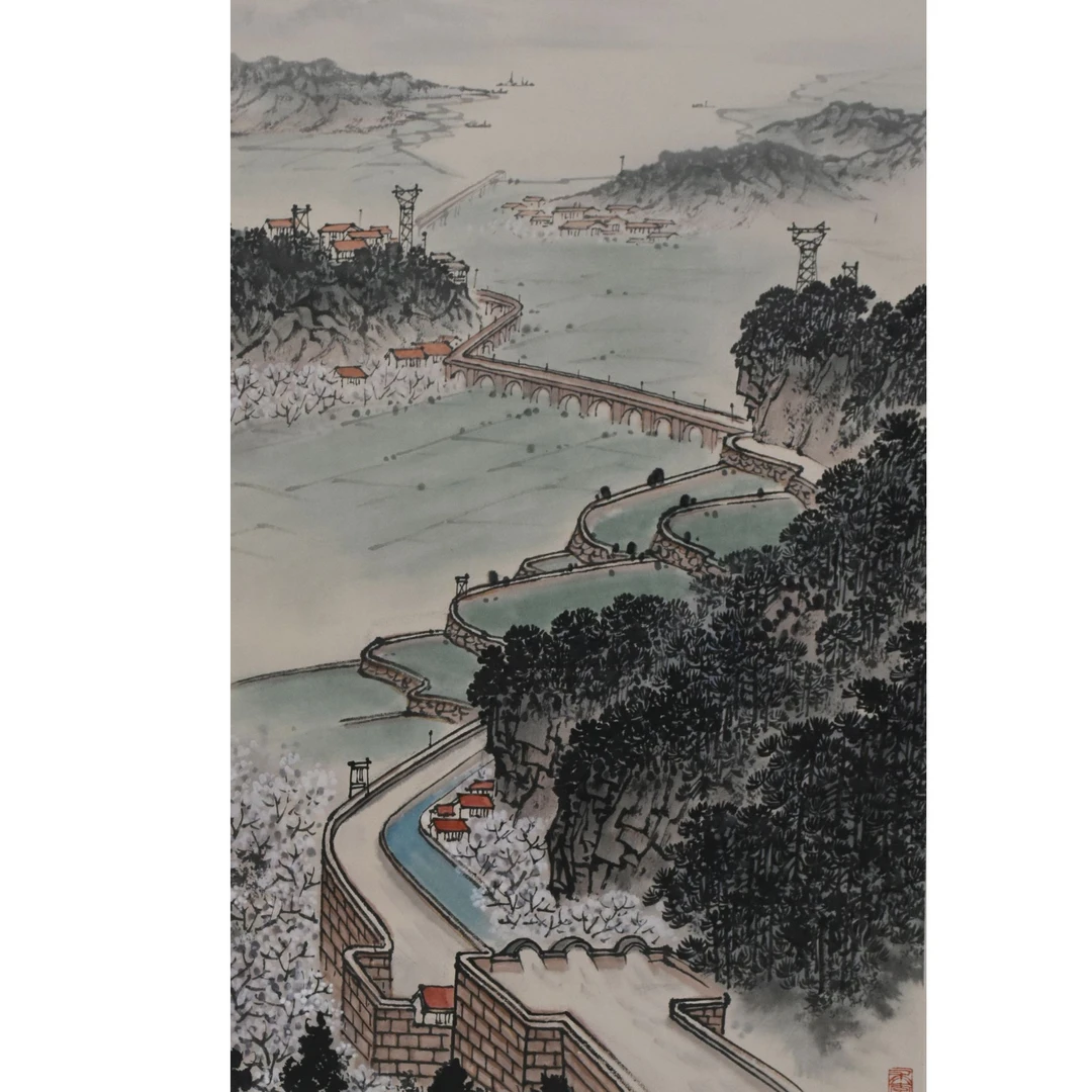 HM7238 向阳渠畔 69X45cm 纸本立轴 2.8平尺