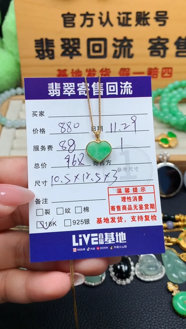 颈饰18K金镶嵌翡翠10151186