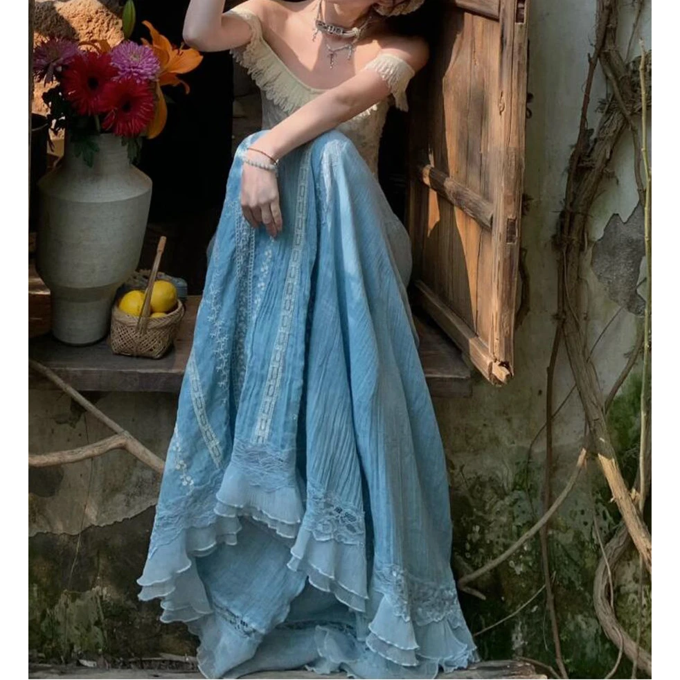 2025夏季新爆款欲甜辣一字肩修身上衣+高腰显瘦长款半身裙套装