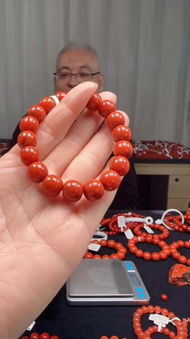 未镶嵌多样性发一件南红玛瑙【高货】柿锦红11mm保山老型单圈