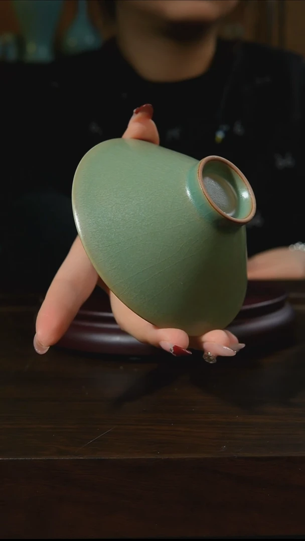 杯子瓷骆**士斗笠杯