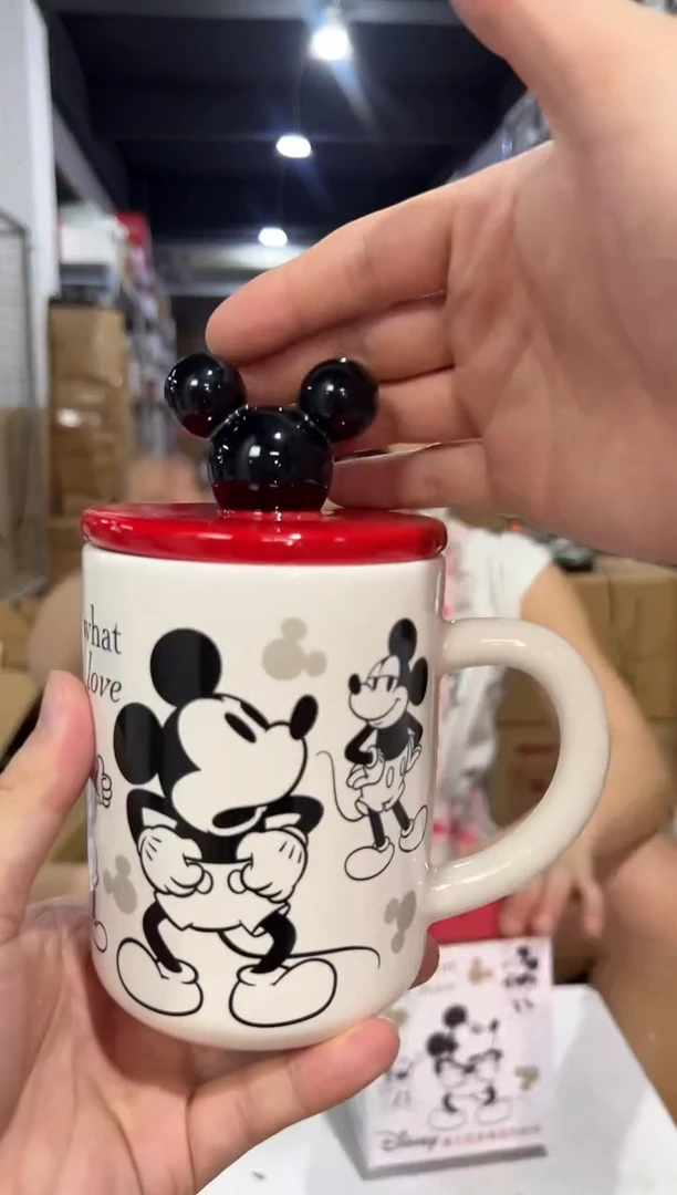 瓷片原盒米奇手稿带盖杯