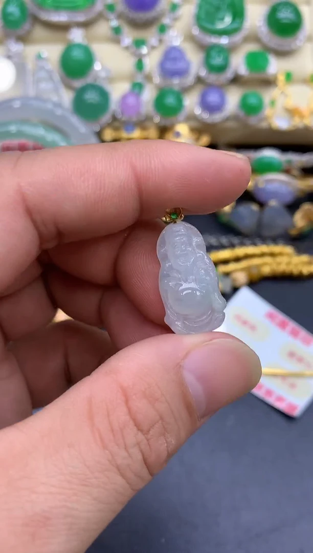 颈饰18K金镶嵌翡翠350-中国好珍宝