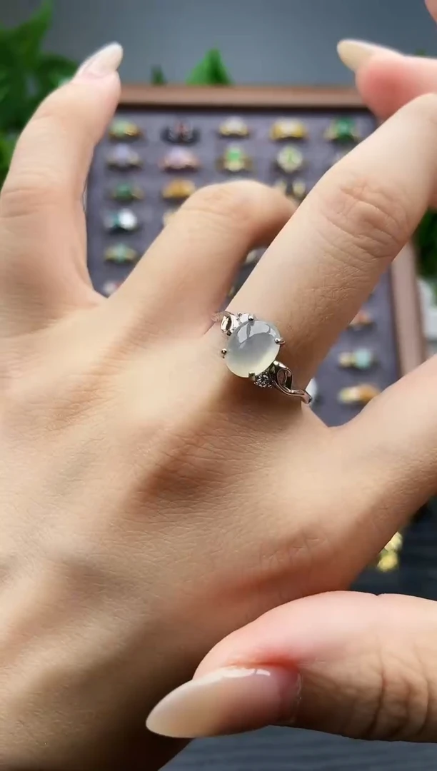 银S925镶嵌戒指翡翠12