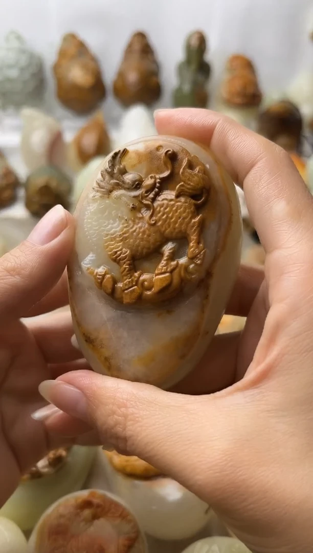 石材方解石棉纹正常不退换麒麟