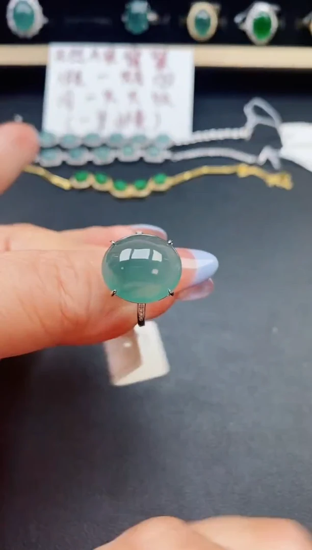 翡翠戒指银S925镶嵌321321